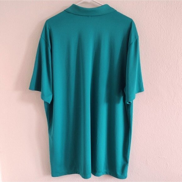 Nike Dri Fit Golf Polo Standard Fit Mens XXL Jungle Green Striped Pattern Front - Picture 2 of 6